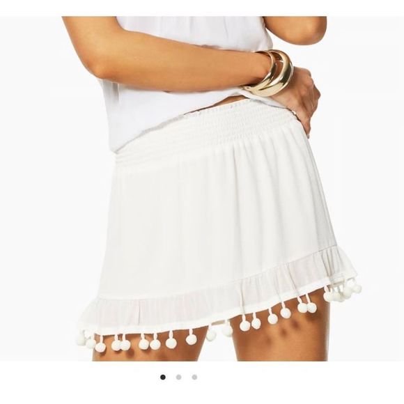 Ramy Brooke NWT Stevie Smocked BLUSH PINK Mini Skirt Size Large, MSRP $175 - Picture 1 of 10